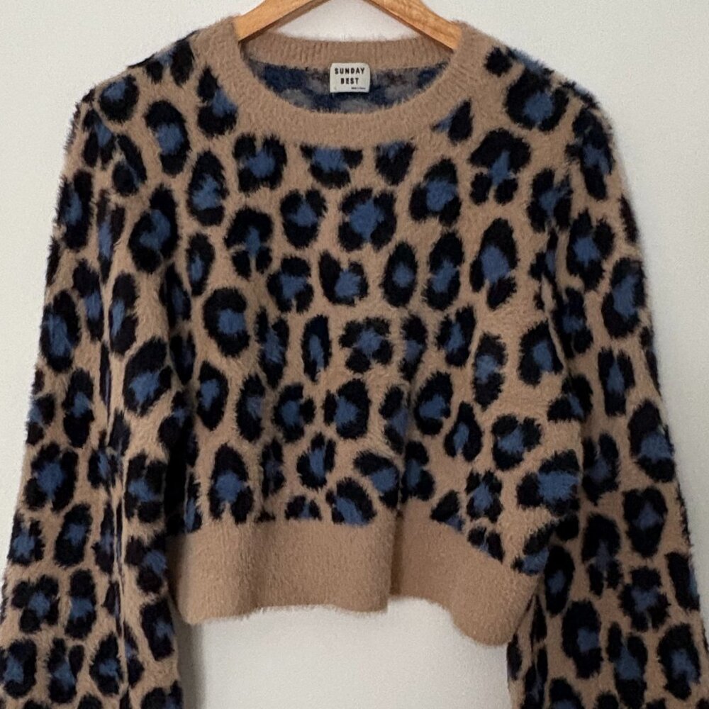 Sunday Best Leopard Print Sweater - Size Large (Aritzia)